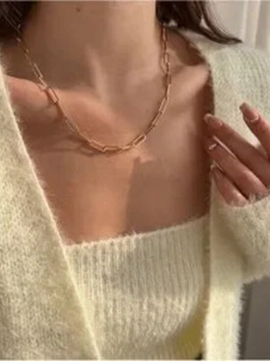 Jewelry - 14k Gold Plated Paperclip Chain Necklace